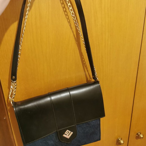 Lovely Handmade crossbody bag like new, blue and black