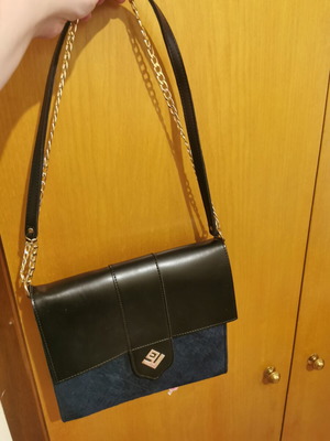 Lovely Handmade crossbody bag like new, blue and black