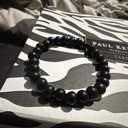 Handmade bracelet with lava stones new, unisex, black