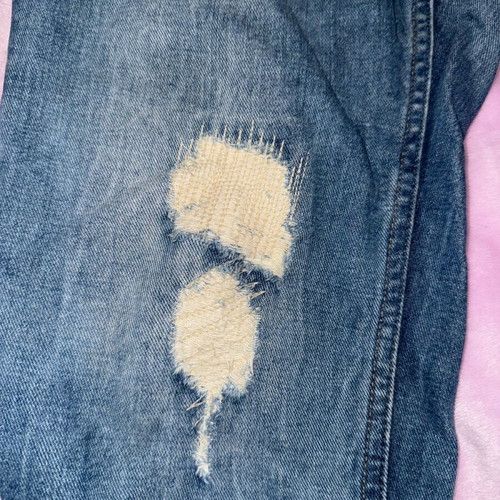 Tally Weill boyfriend jeans like new with rips, blue, size XL