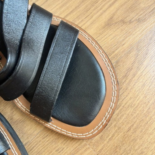 Zara leather sandals like new, size 40, black and brown