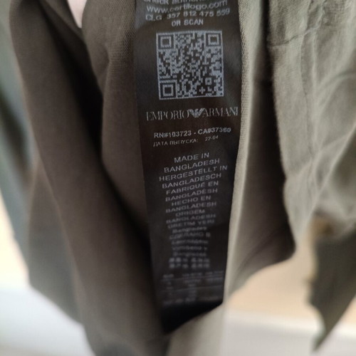 Emporio Armani men's long sleeve shirt, grey, size S