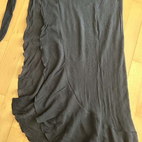 Black pareo semi-transparent with ruffles, like new, size S
