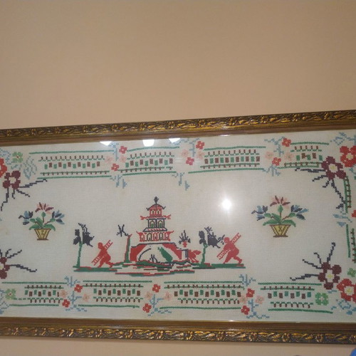Embroidered painting used, 1960s