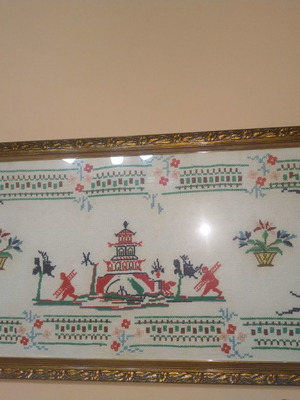 Πίνακας κεντημένος μεταχειρισμένος, δεκαετία 1960