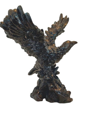 Eagle figurine new, polyresin and marble dust, 15 cm