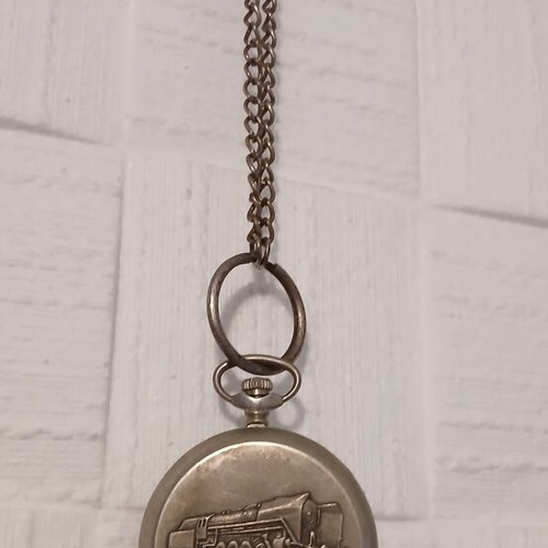 Molnija vintage mechanical pocket watch, Soviet railway model