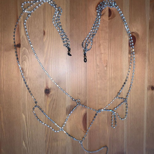 Glasses chain with rhinestones like new or silver foot jewelry