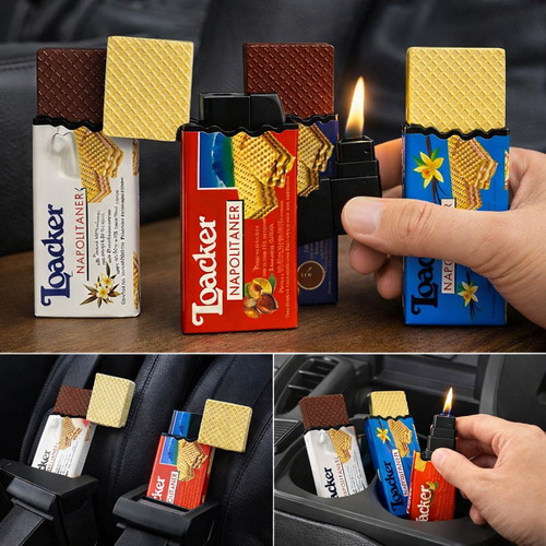 Windproof Loacker Wafer Lighter new with stable flame