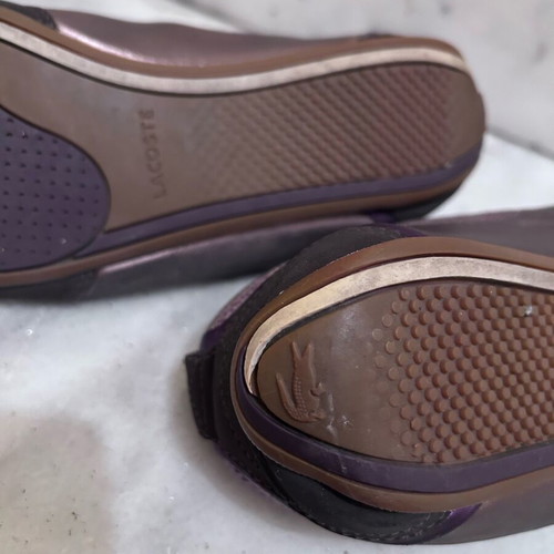 Lacoste sneakers women's No.38 brown with purple, like new