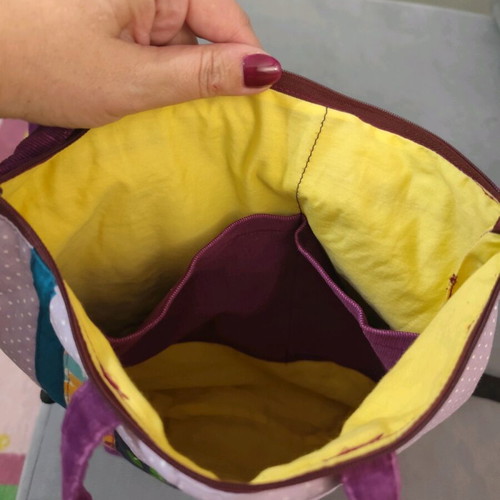 Handmade backpack bag like new, multicolored