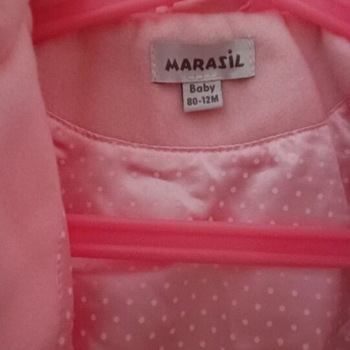 Marasil coat 12 months 80 cm like new pink for girl