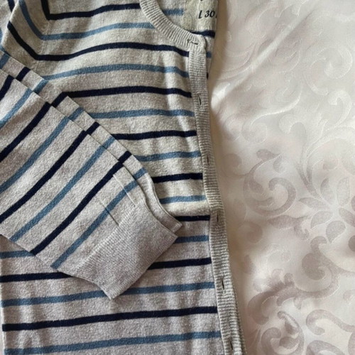 Bershka thin gray cardigan with blue stripes like new, size L