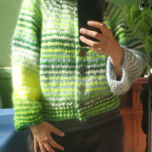 Handmade knitted cardigan new, multicolor, size M