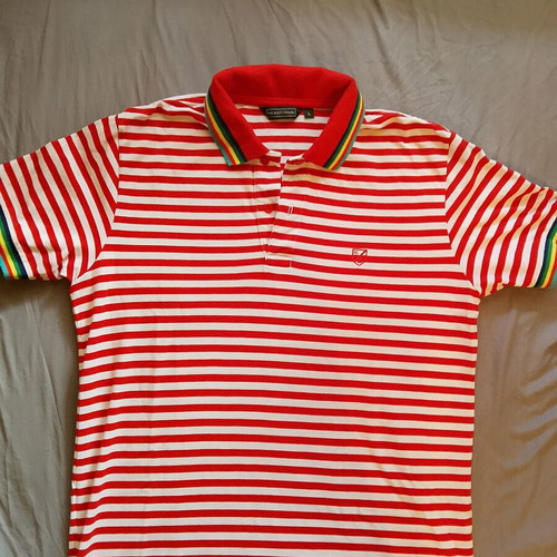 The Bostonians Striped Polo Shirt red and white size L like new