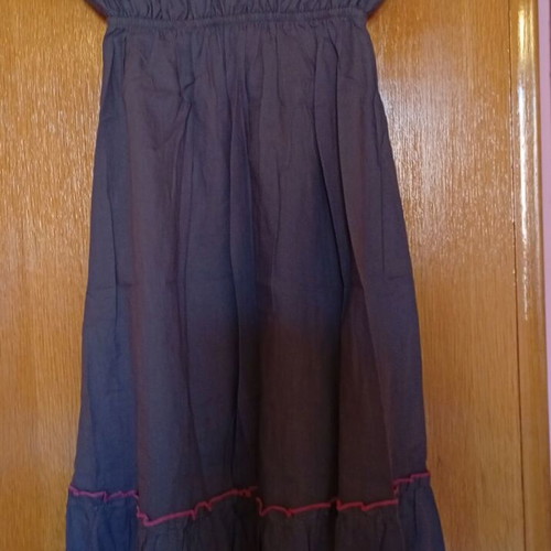 Strapless dress like new, gray with embroidered flowers