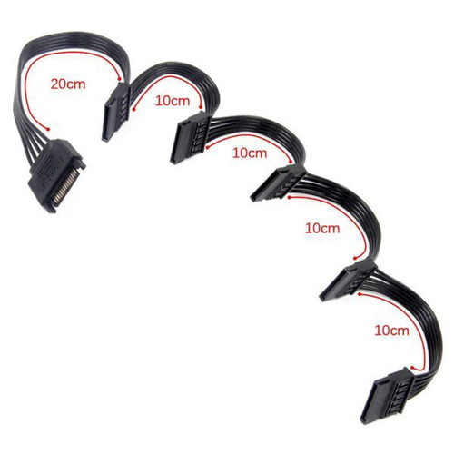 SATA power cable splitter new, 1 to 5 SATA connectors