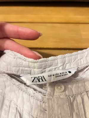 Πουκάμισο Zara λευκό με δαντέλα μέγεθος M μεταχειρισμένο