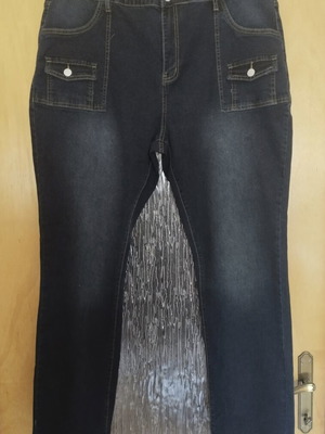 Stretch denim pants plus size XXXL, flawless, blue