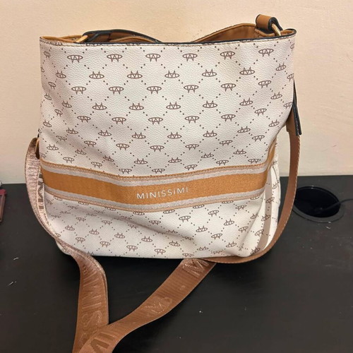 Shoulder and crossbody bag used, white-beige
