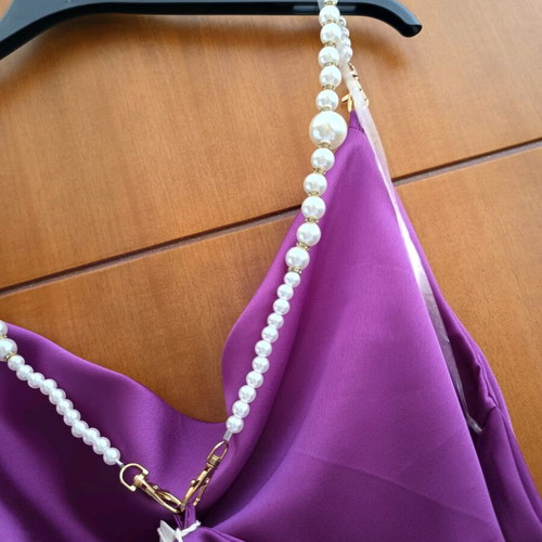 Sativ Draped Lingerie Top new fuchsia with pearl straps