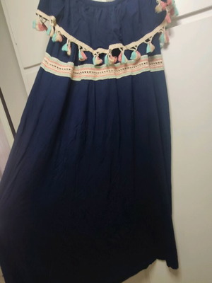 Just Perfect XL-XXL blue long dress with tassels like new