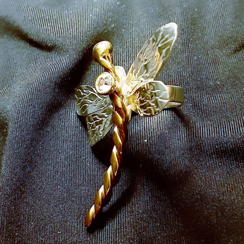 Dragonfly Silver 925 Fancy Ring with Zirconia handmade new