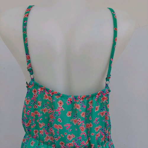 Floral dress used, size L, turquoise with adjustable straps