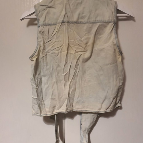Denim sleeveless top Bershka like new, turquoise, size M