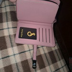 Pink wallet like new with multiple compartments