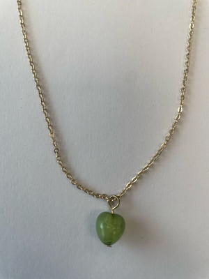 Neat Necklace with Green Heart Like New
