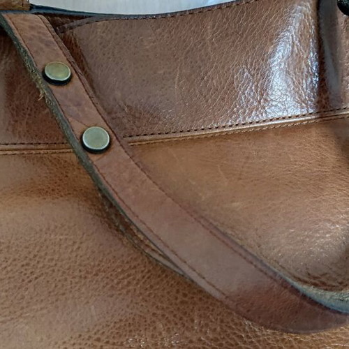 Zara leather handbag used, brown with large capacity
