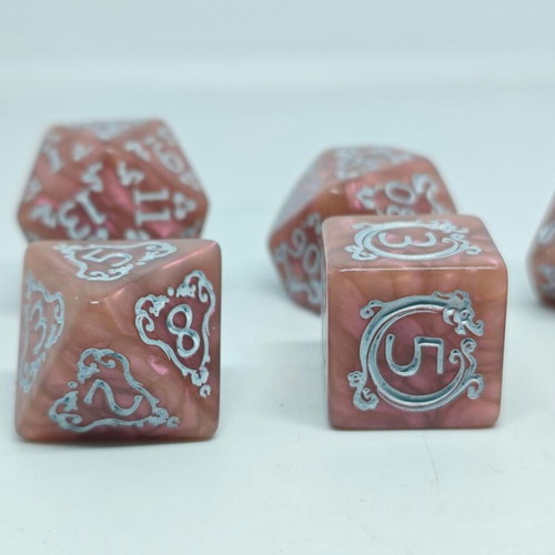 Dragon’s Breath RPG dice set like new with pearly finish