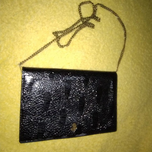 Vintage shoulder handbag in black and dark blue like new