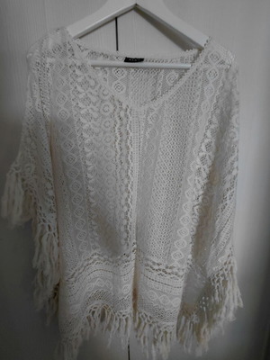 Vila cotton kaftan, ecru, size M-L