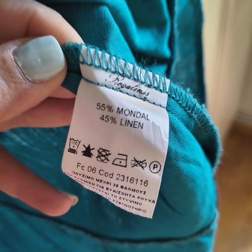 Regalinas dress caftan linen turquoise size M/L like new