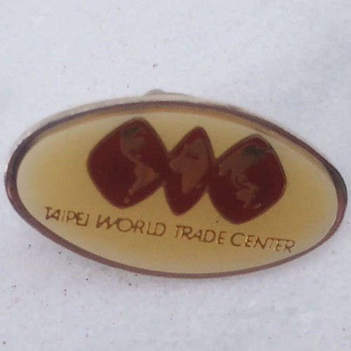Taipei World Trade Center Lapel Pin used, vintage metal