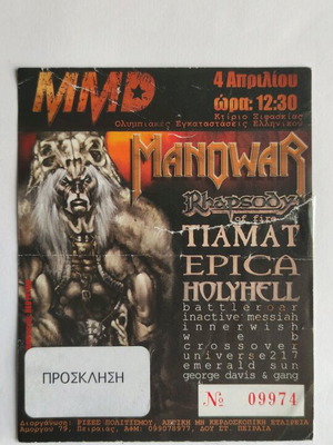 March Metal Day 2007 ticket used with Manowar and more