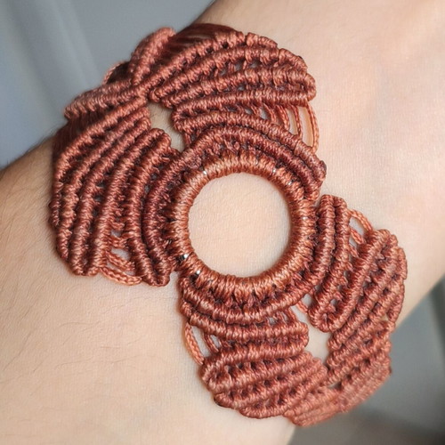 Macrame handmade bracelet new, brown color
