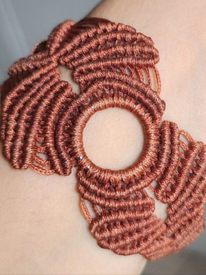 Macrame handmade bracelet new, brown color