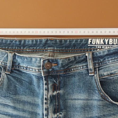 Funky Buddha men's denim shorts W38 slim fit, medium blue