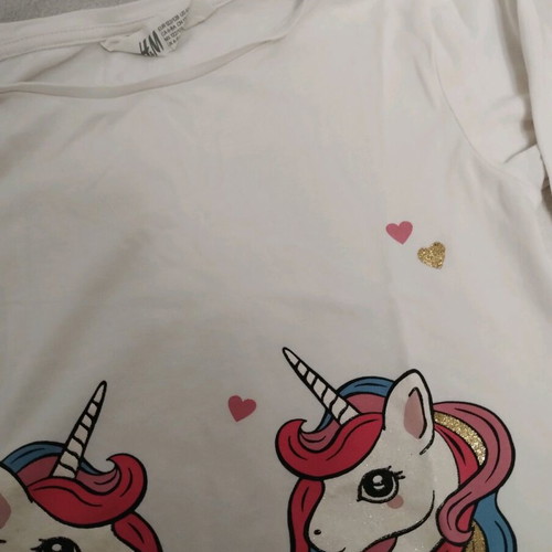 Children's long-sleeve shirt with unicorn print H&M like new, 6-8 years