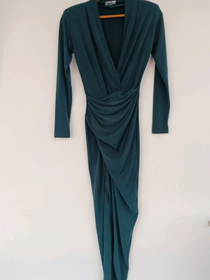 Drape dress cypress with slit like new, size S Asos