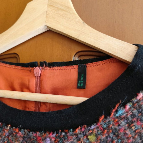 Benetton boucle dress like new, multicolor, size L
