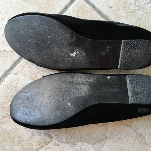 Velvet ballerinas like new, black, size 38
