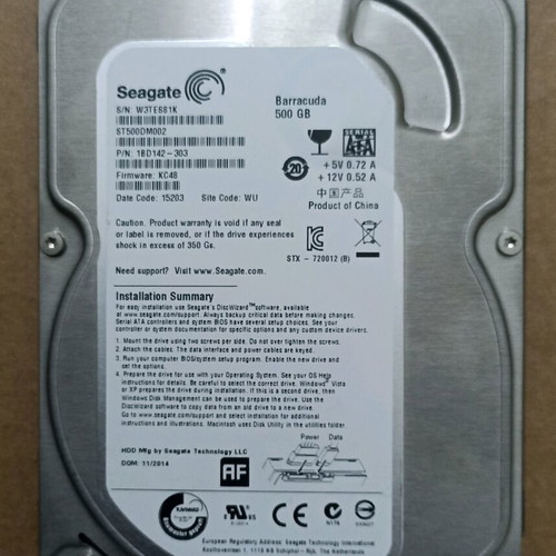 Seagate Barracuda 500GB ST500DM002 HDD used SATA 3