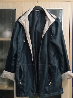 Spring women's jacket like new, navy blue and beige, size L