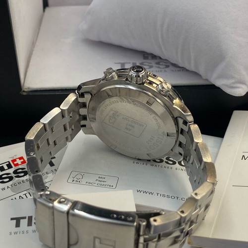 Tissot PRC 200 stainless steel chronograph watch like new, blue dial