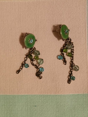 Earrings used multicolored and silver in excellent condition