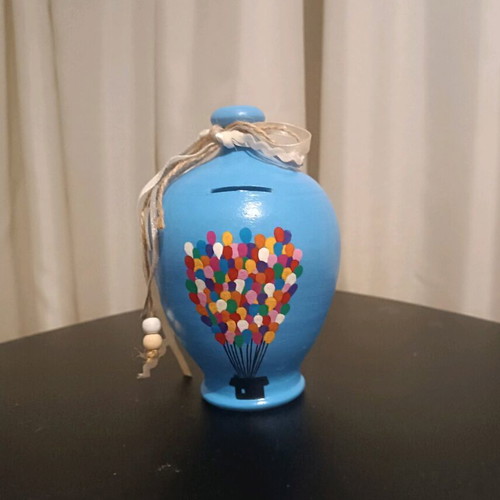 Handmade clay piggy bank new hand-painted
